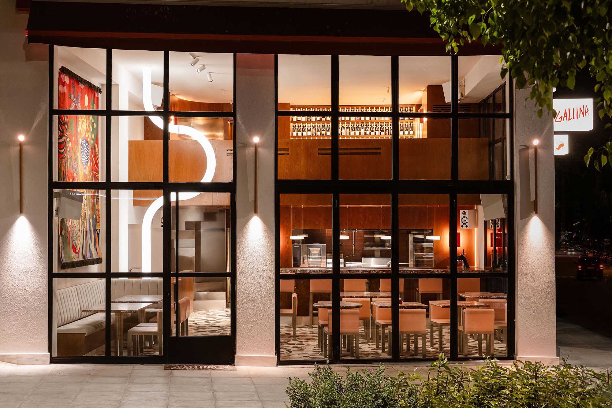 餐廳設計,休閑餐廳設計,餐廳裝修,餐廳設計案例,餐廳設計方案,酒吧餐廳,Eleni Petaloti,Gallina,酒吧餐廳,希臘,雅典衛城,高級餐廳,西餐廳