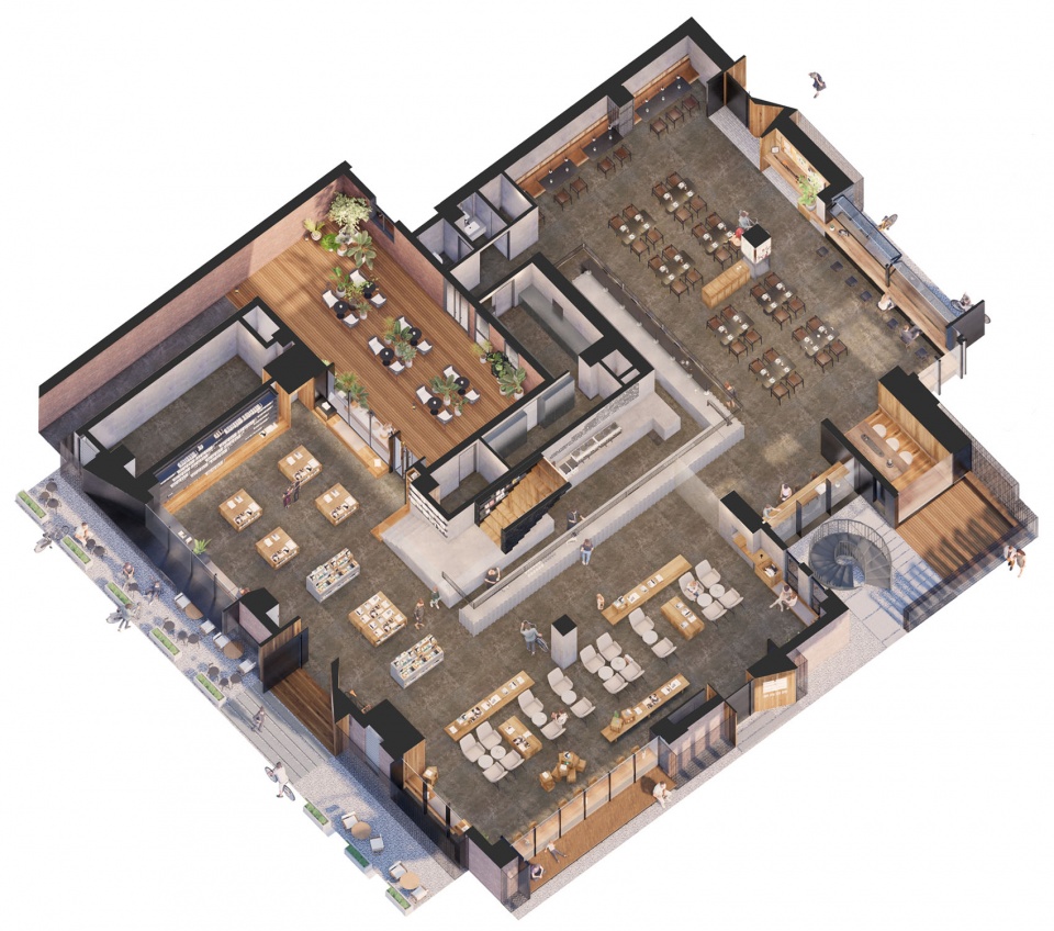 酒館設計,酒館設計案例,現代風格酒館設計,書店設計,書店設計案例,書店裝修,書店酒館,北京檀穀單向空間及十三邀小酒館,北京,BUZZ莊子玉工作室