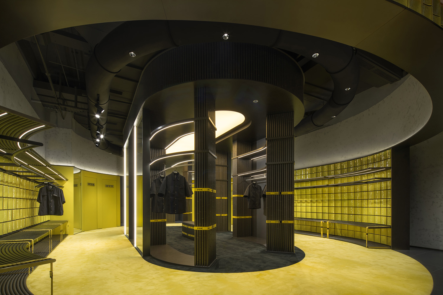 時裝店設計,零售店設計,服裝店設計,服飾零售店設計,時裝店設計案例,時裝店設計方案,上海,重慶,成都,西安,FPA四城四景以單一材質搭建品牌脈絡,永創設計