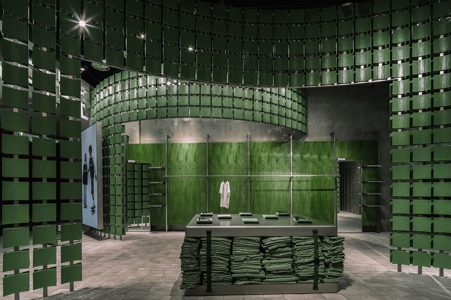 時裝店設計,零售店設計,服裝店設計,服飾零售店設計,時裝店設計案例,時裝店設計方案,上海,重慶,成都,西安,FPA四城四景以單一材質搭建品牌脈絡,永創設計