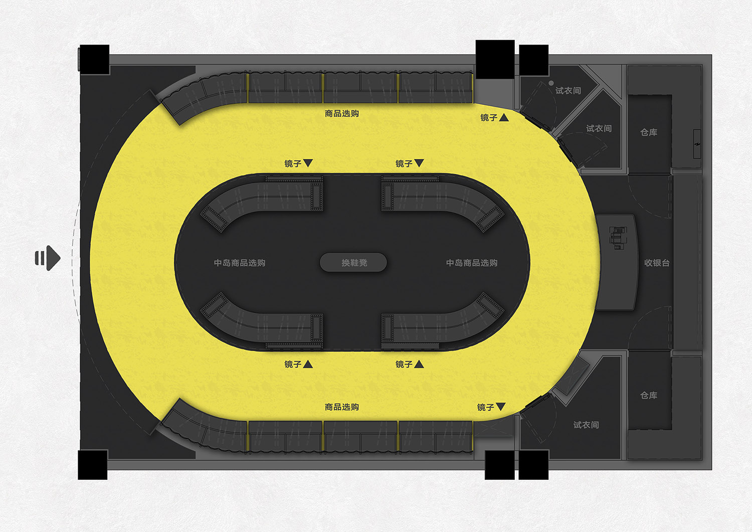 時裝店設計,零售店設計,服裝店設計,服飾零售店設計,時裝店設計案例,時裝店設計方案,上海,重慶,成都,西安,FPA四城四景以單一材質搭建品牌脈絡,永創設計