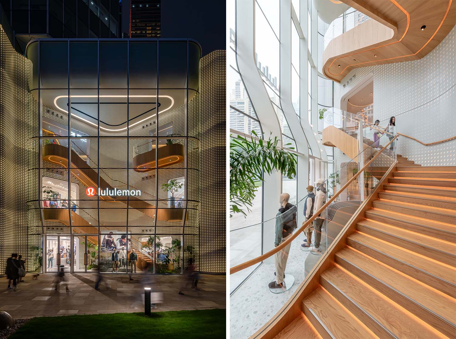 零售店設計,服裝零售店設計,服裝零售店設計,零售店設計案例,服裝店設計,服裝旗艦店設計,旗艦店設計,商店設計,Lululemon上海旗艦店,上海,AIM愷慕建築設計