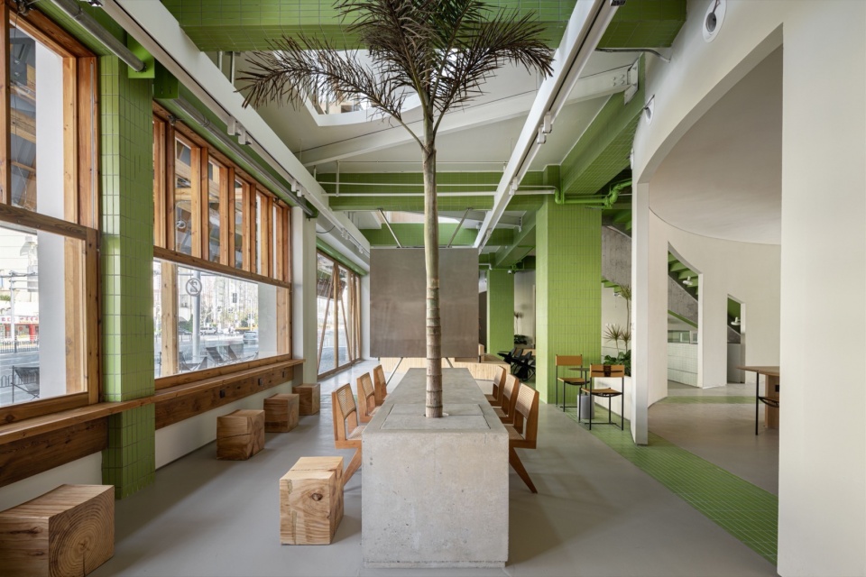 咖啡廳設計,開放式咖啡廳設計,商店設計,咖啡廳設計案例,咖啡廳設計方案,多功能空間設計,路演空間,上海屋簷之下,上海,直距建築設計