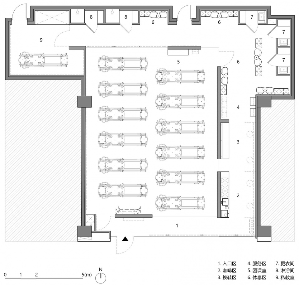 健身房設計,健身房設計案例,健身房設計方案,健身房裝修,健身空間設計,小型健身房設計,The Body Lab 北京嘉裏中心店,北京,空間站建築師事務所