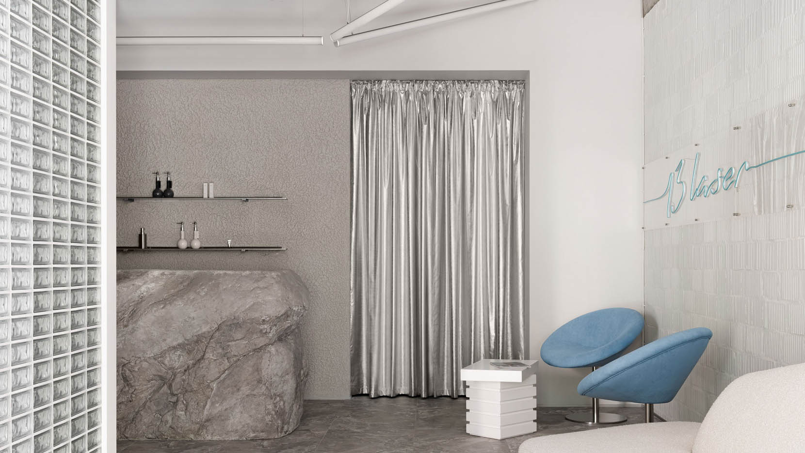 美容院設計,美容店設計,護膚店設計,美容院設計案例,Temp,基輔,極簡主義,皮膚工作室,醫美中心,美容診所