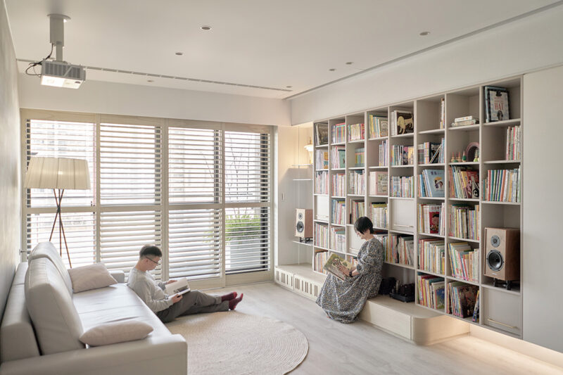 Thinking Design | 90㎡,奶油係親子書屋,在客廳結集了一切所愛!