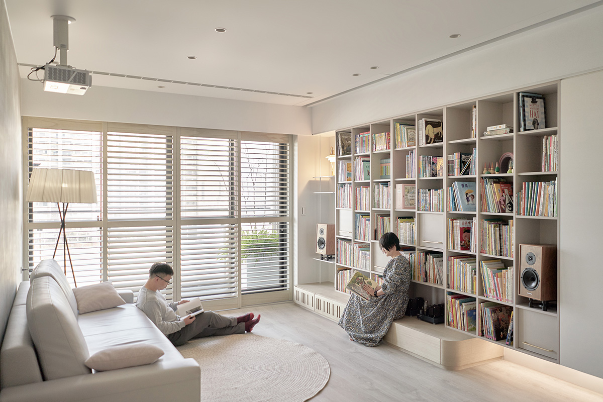 Thinking Design,公寓設計,公寓設計方案,中國台灣,奶油係,親子書屋,90㎡,思維設計