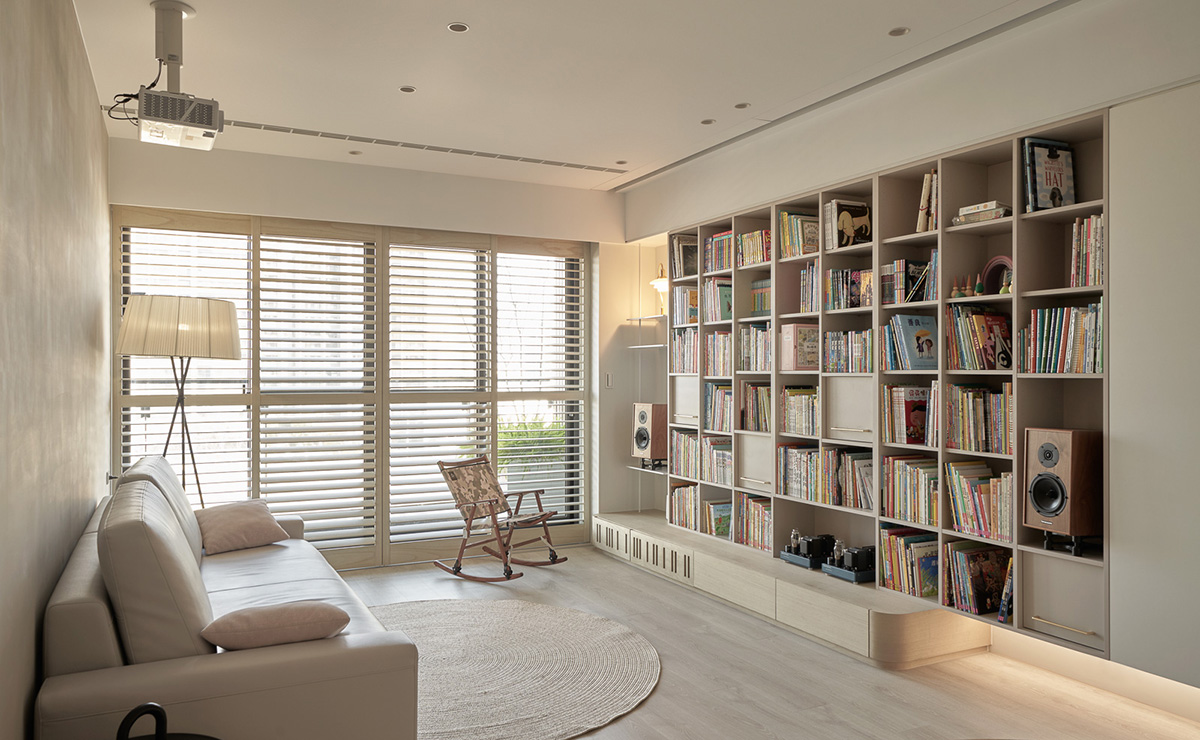 Thinking Design,公寓設計,公寓設計方案,中國台灣,奶油係,親子書屋,90㎡,思維設計