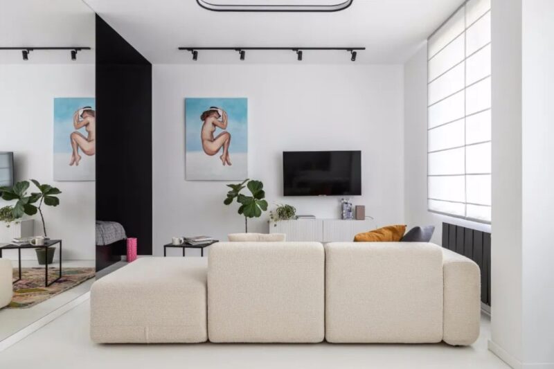 Dacey Ausheva | 40㎡,鏡子才是小戶型的標配,莫斯科極簡單身公寓