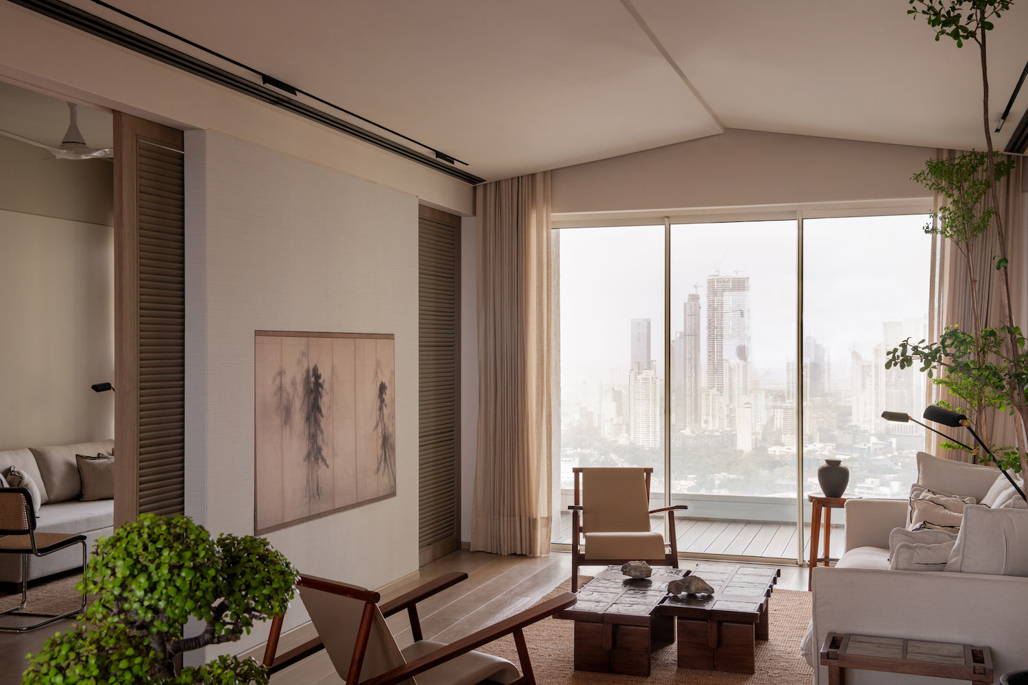 studio das,孟買,中性色,極簡主義,公寓設計案例,原木色