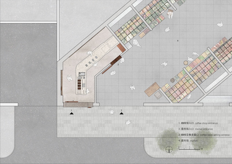 咖啡廳設計,小咖啡廳設計,咖啡廳改造,咖啡廳設計案例,咖啡廳設計方案,街邊咖啡店設計,GridCoffee北京三源裏店,北京,B.L.U.E.建築設計事務所,青山周平