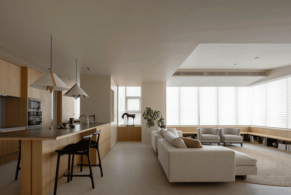 住宅設計,大平層設計,現代風格大平層設計,180㎡大平層設計,180㎡,奶油原木風住宅,大平層設計案例,大平層設計方案,上海,上海大平層和心一味,木卡工作室MUKA ARCHITECTS