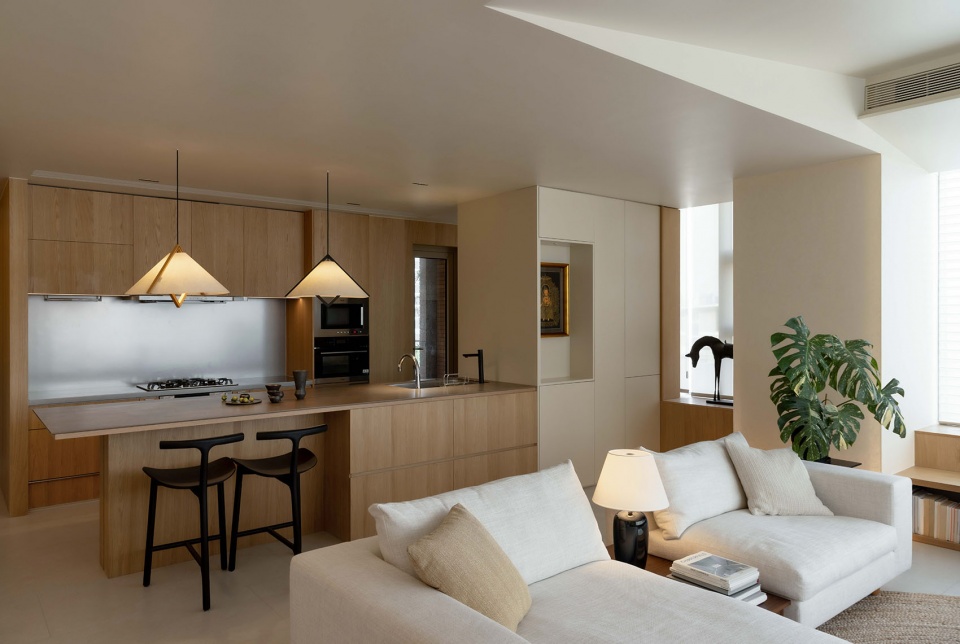 住宅設計,大平層設計,現代風格大平層設計,180㎡大平層設計,180㎡,奶油原木風住宅,大平層設計案例,大平層設計方案,上海,上海大平層和心一味,木卡工作室MUKA ARCHITECTS