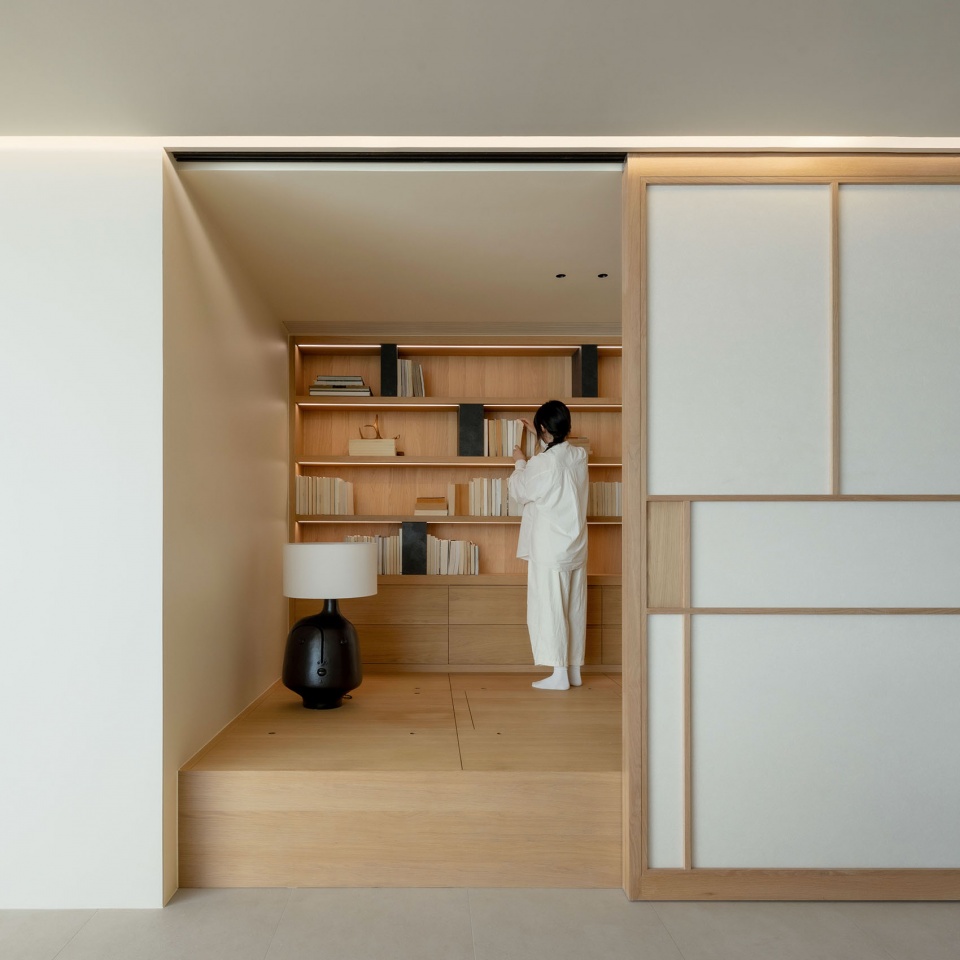 住宅設計,大平層設計,現代風格大平層設計,180㎡大平層設計,180㎡,奶油原木風住宅,大平層設計案例,大平層設計方案,上海,上海大平層和心一味,木卡工作室MUKA ARCHITECTS