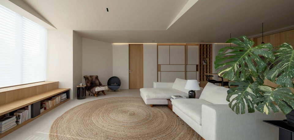 住宅設計,大平層設計,現代風格大平層設計,180㎡大平層設計,180㎡,奶油原木風住宅,大平層設計案例,大平層設計方案,上海,上海大平層和心一味,木卡工作室MUKA ARCHITECTS