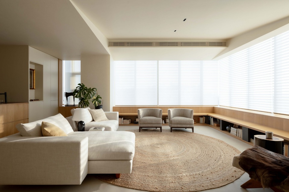 住宅設計,大平層設計,現代風格大平層設計,180㎡大平層設計,180㎡,奶油原木風住宅,大平層設計案例,大平層設計方案,上海,上海大平層和心一味,木卡工作室MUKA ARCHITECTS