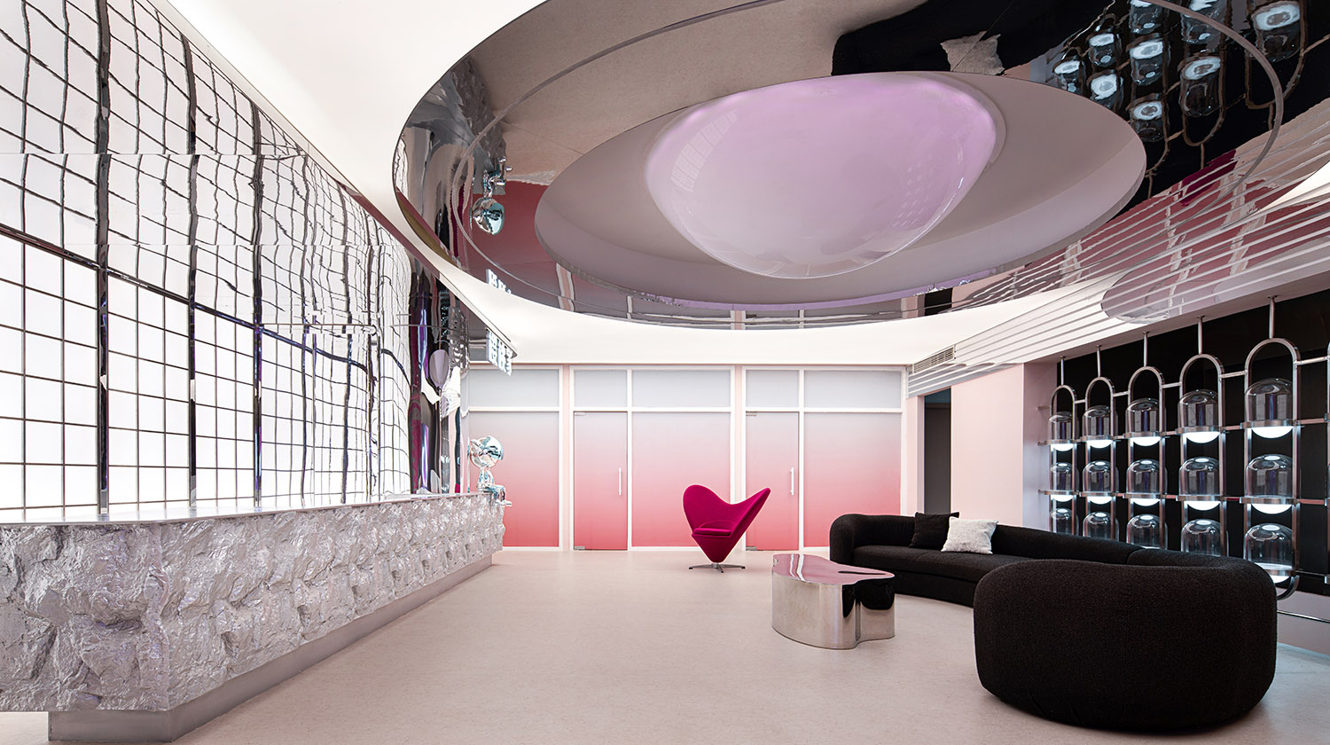 美容院設計,美容店設計,護膚店設計,美容院設計案例,醫美空間設計,醫美中心,貴州CHERRYHOUSE櫻桃家醫療美容抗衰中心,貴州,樓房花朶設計