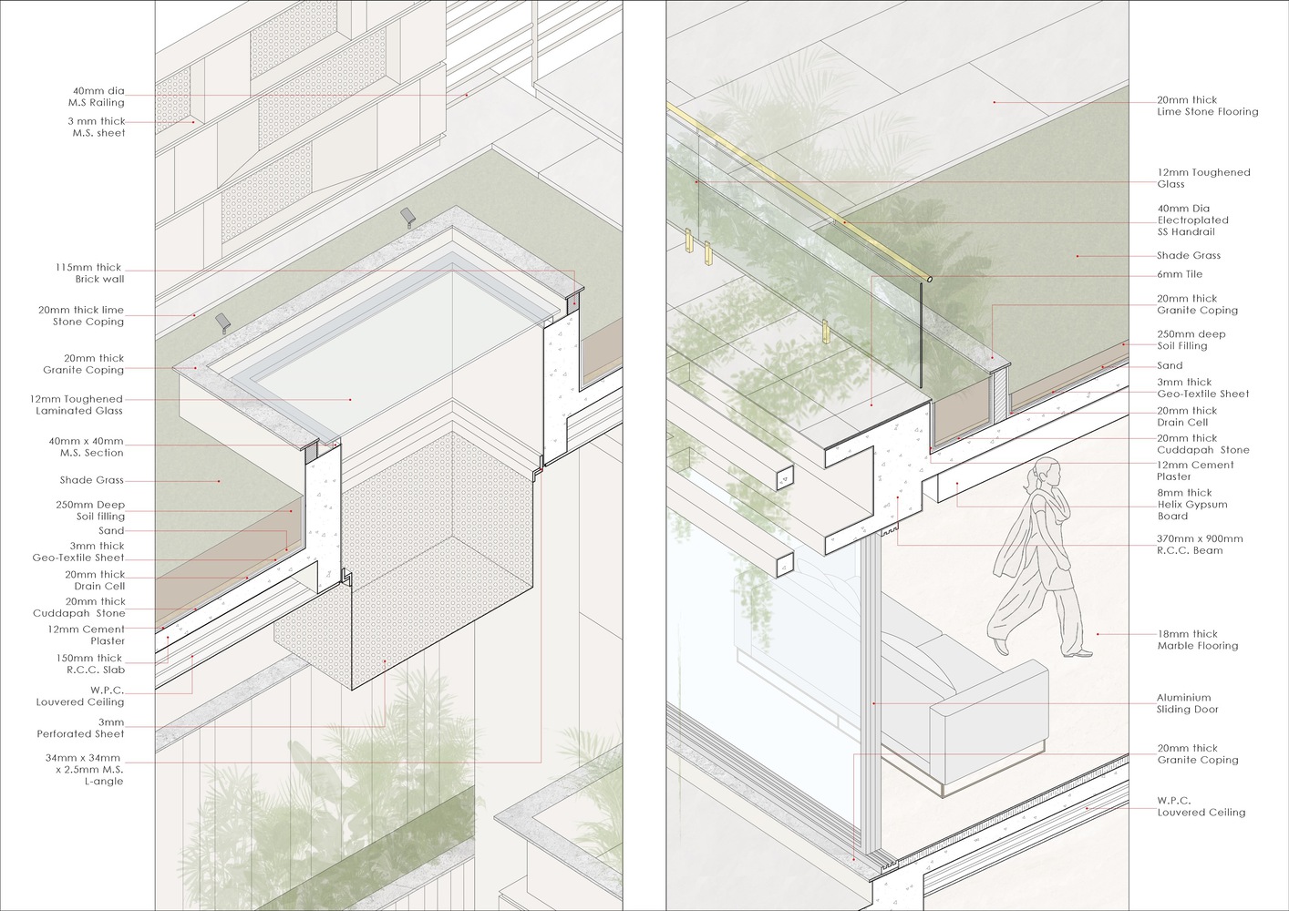 Spacefiction Studio,印度,別墅設計案例,別墅設計,2500㎡,別墅裝修效果圖,別墅旋轉樓梯,現代風格別墅,度假別墅