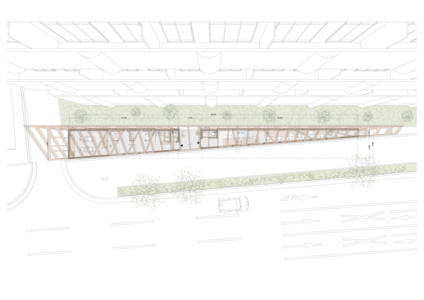 理發店設計,Office for Environment,日本,極簡風格理發店設計,美容店,美發沙龍店,美發沙龍店設計,美容院,YOKONAGAYA,大板