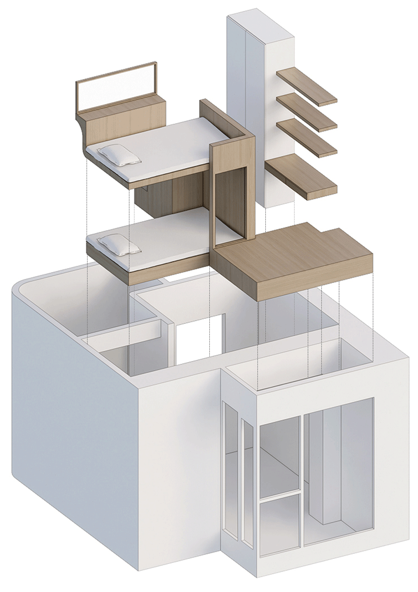 85㎡住宅設計,85㎡,住宅設計,家裝設計,小戶型設計,公寓設計,住宅設計案例,住宅設計方案,極簡風格住宅設計,舊房改造,住宅翻新,北京,北京住宅《疊屋》橫與縱的空間重塑,辰境設計