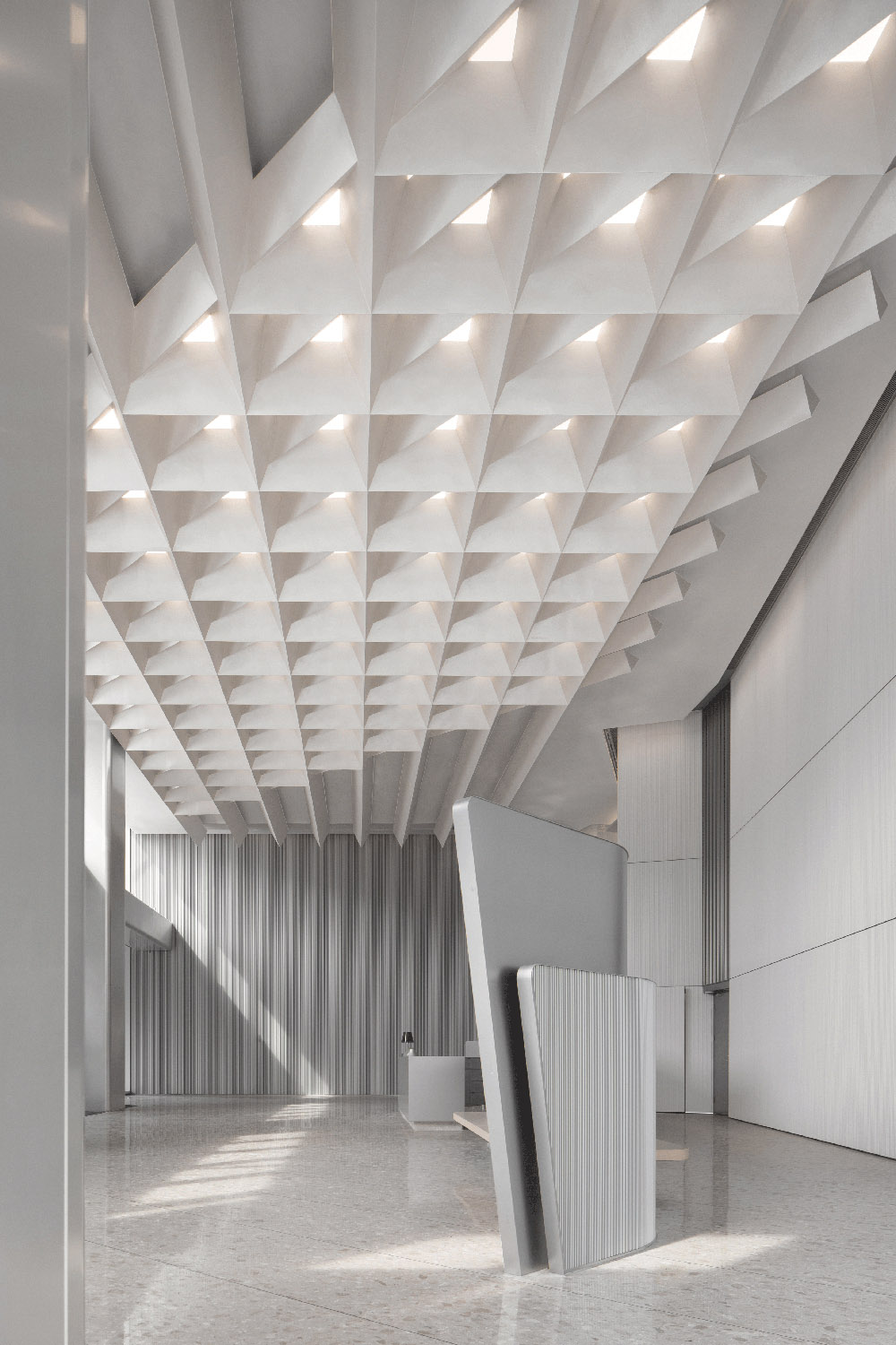 接待大堂設計,辦公樓接待大堂設計,電梯間設計,公共空間設計,辦公樓衛生間設計,杭州黃龍國際中心四期「微交互」擬態未來辦公方式,杭州,TOMO東木築造