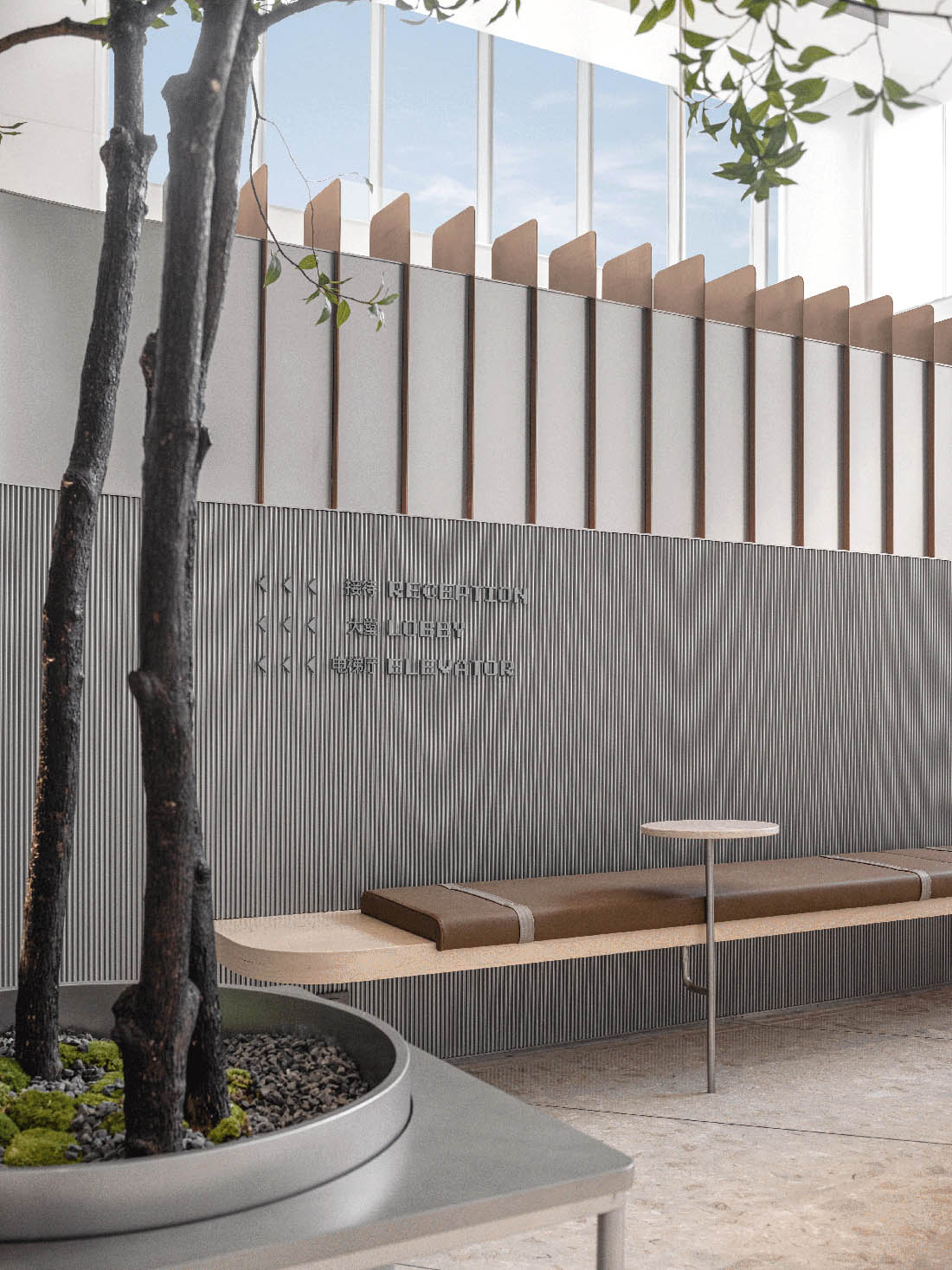 接待大堂設計,辦公樓接待大堂設計,電梯間設計,公共空間設計,辦公樓衛生間設計,杭州黃龍國際中心四期「微交互」擬態未來辦公方式,杭州,TOMO東木築造