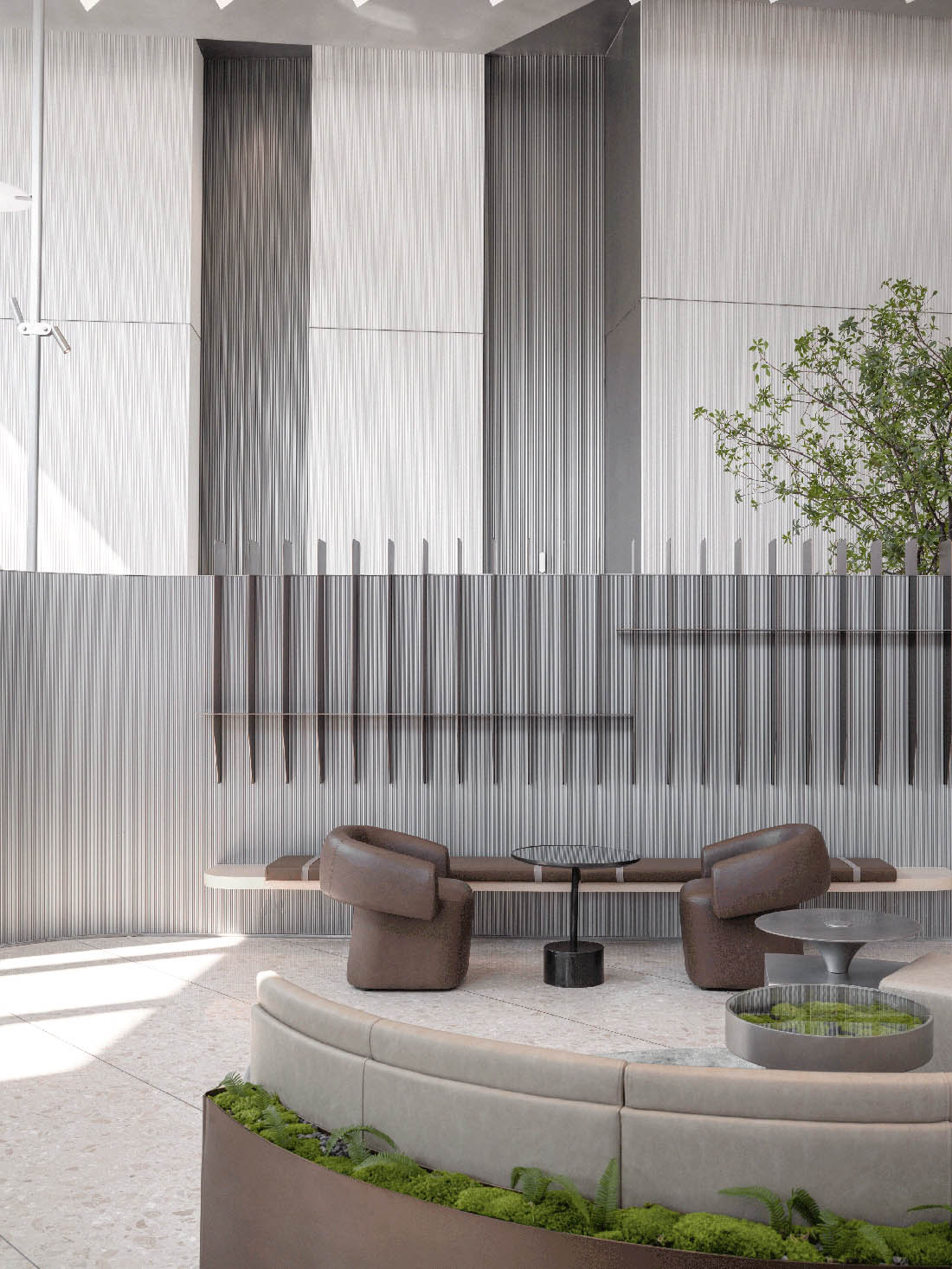 接待大堂設計,辦公樓接待大堂設計,電梯間設計,公共空間設計,辦公樓衛生間設計,杭州黃龍國際中心四期「微交互」擬態未來辦公方式,杭州,TOMO東木築造