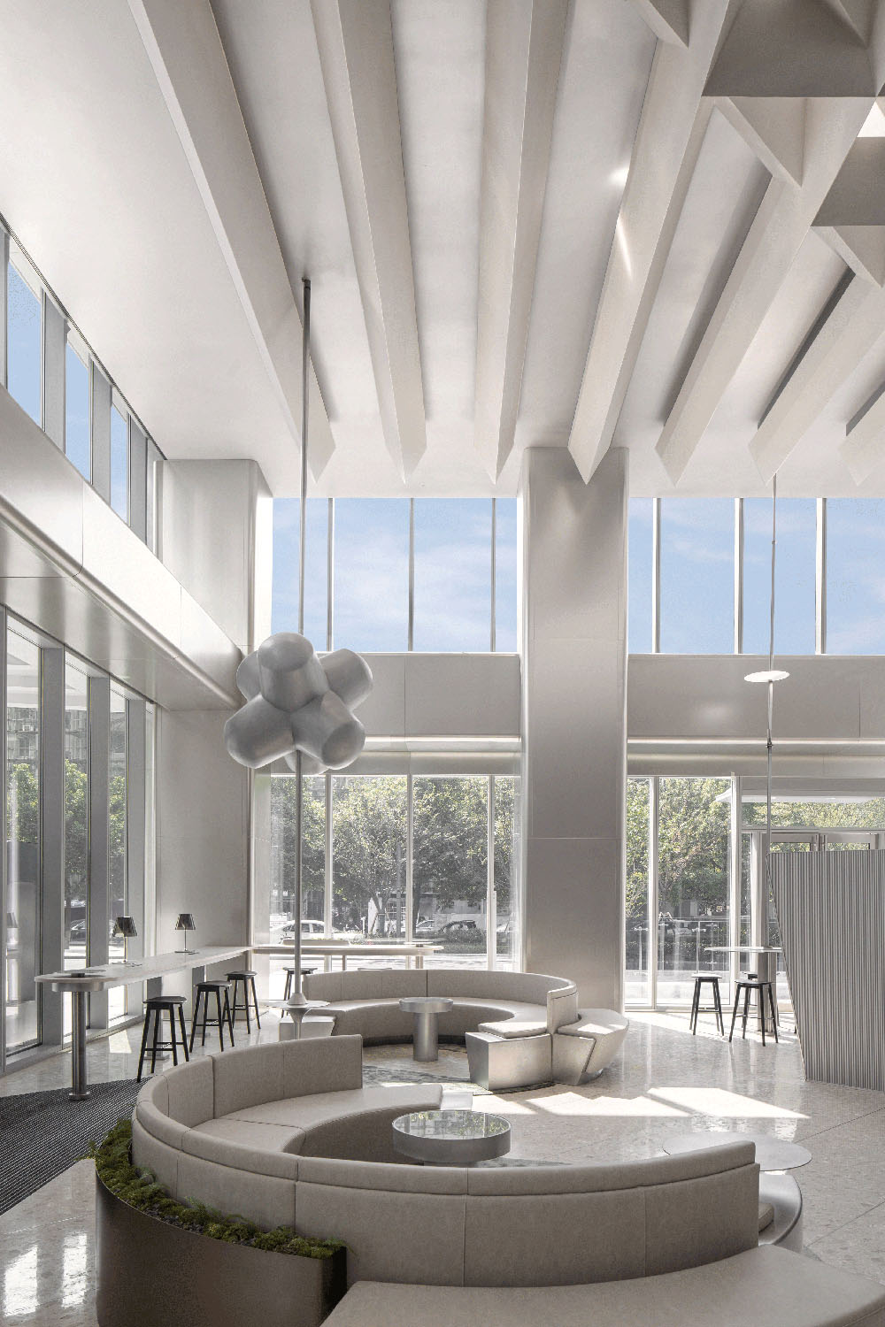 接待大堂設計,辦公樓接待大堂設計,電梯間設計,公共空間設計,辦公樓衛生間設計,杭州黃龍國際中心四期「微交互」擬態未來辦公方式,杭州,TOMO東木築造