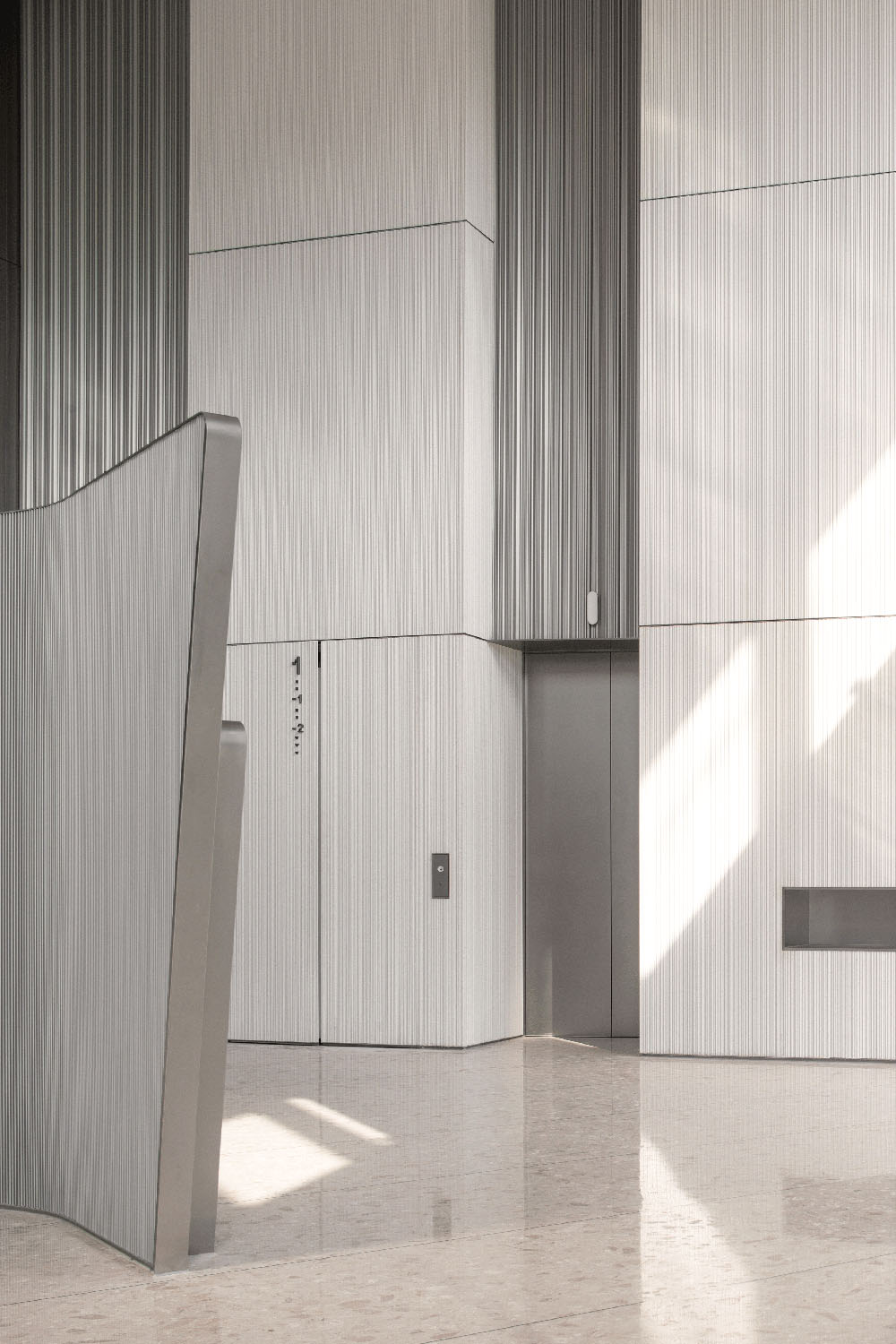 接待大堂設計,辦公樓接待大堂設計,電梯間設計,公共空間設計,辦公樓衛生間設計,杭州黃龍國際中心四期「微交互」擬態未來辦公方式,杭州,TOMO東木築造