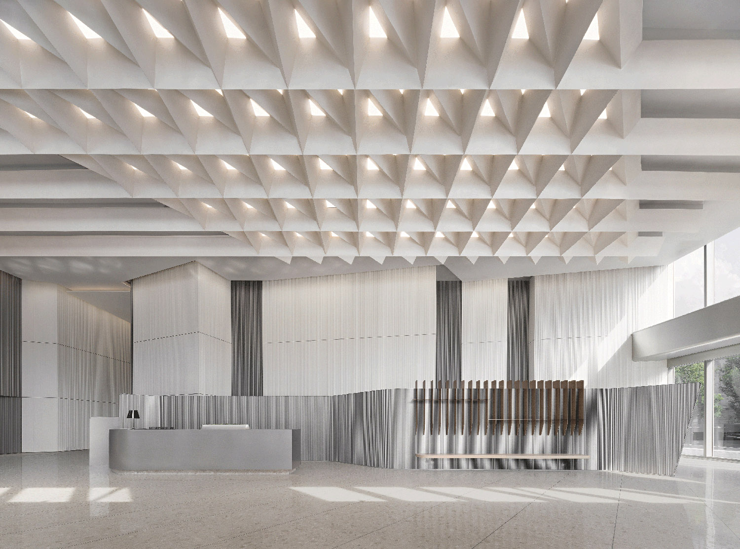 接待大堂設計,辦公樓接待大堂設計,電梯間設計,公共空間設計,辦公樓衛生間設計,杭州黃龍國際中心四期「微交互」擬態未來辦公方式,杭州,TOMO東木築造