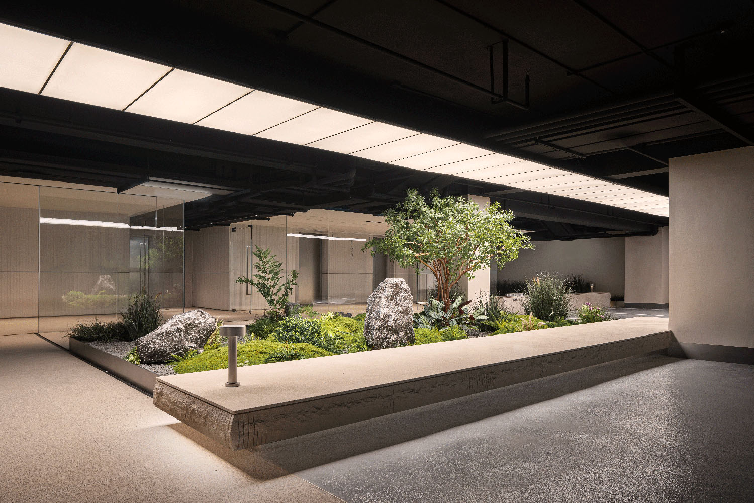 接待大堂設計,辦公樓接待大堂設計,電梯間設計,公共空間設計,辦公樓衛生間設計,杭州黃龍國際中心四期「微交互」擬態未來辦公方式,杭州,TOMO東木築造