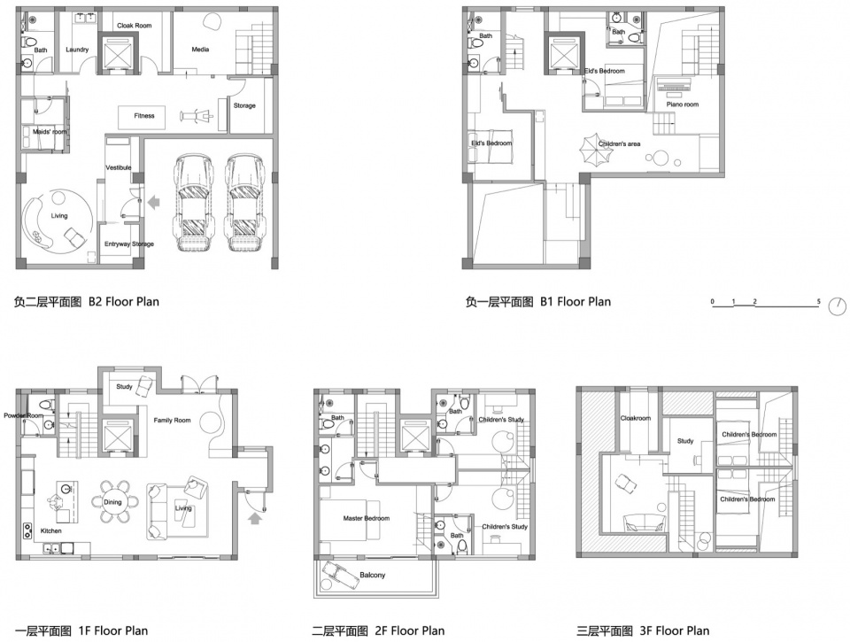 420㎡別墅設計,別墅設計,420㎡,現代風格別墅設計,聯排別墅設計,別墅設計案例,別墅設計方案,上海,上海別墅拾級而上,理想貓工作室