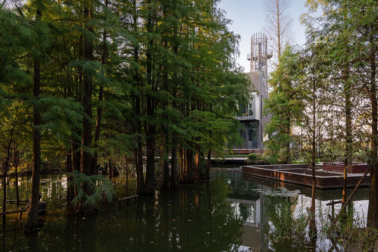 餐廳設計,共享餐廳設計,餐廳改造,鄉村旅遊餐廳設計,公共空間設計,鄉村公共空間設計,鄉村建築設計,餐廳設計案例,浙江桐鄉濮院紅旗漾杉林部落共享餐廳,浙江桐鄉,嚴暘建築設計