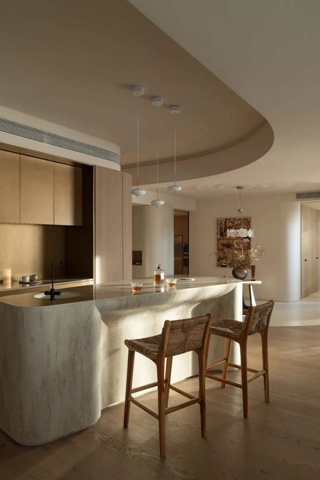 住宅設計,大平層設計,現代風格大平層設計,360㎡大平層設計,360㎡,奶油風住宅,微水泥,奶油風軟裝,大平層設計案例,大平層設計方案,深圳,深圳大平層光影敘境,時光築造空間設計