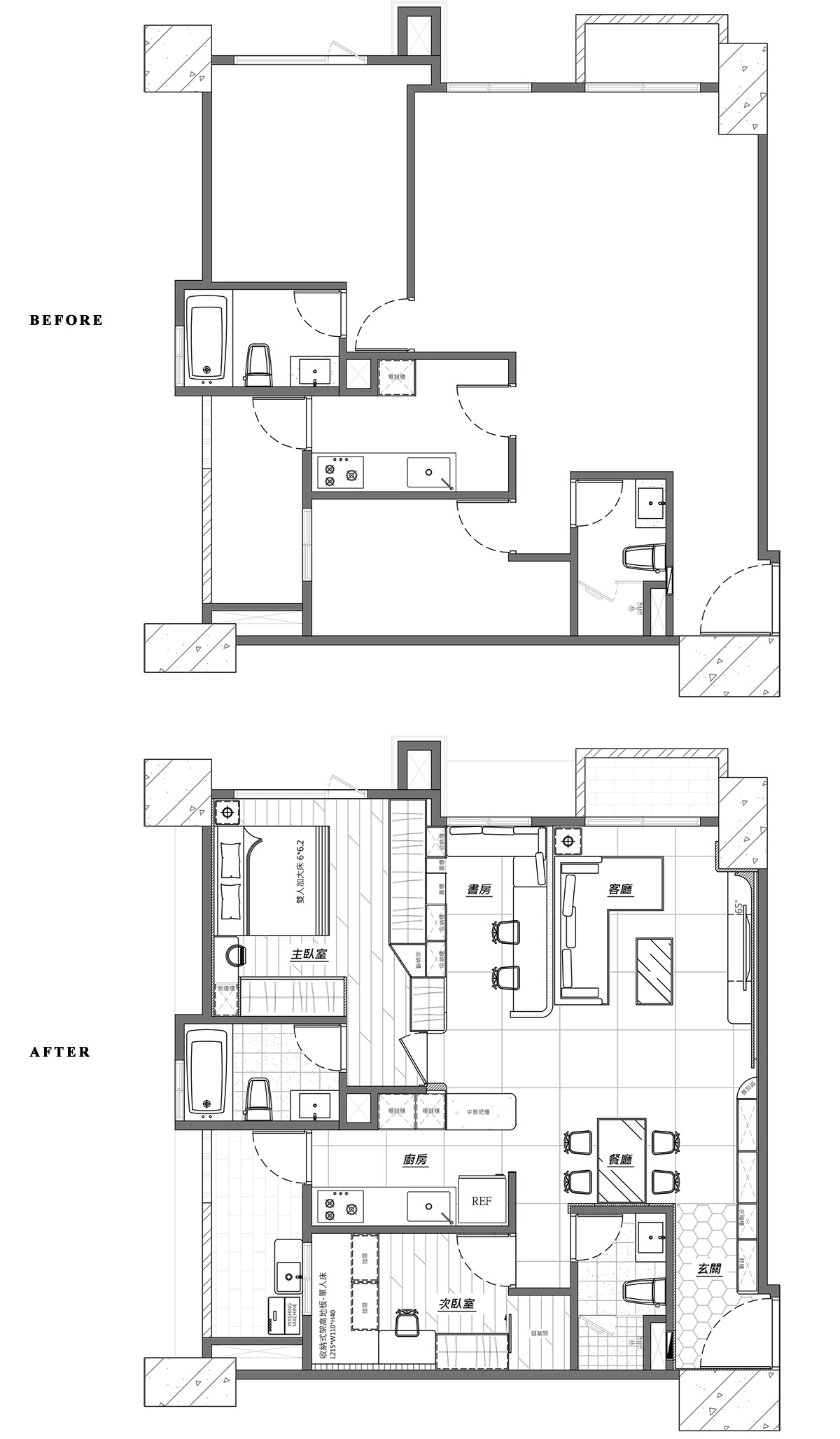 住宅設計,公寓設計,小戶型設計,60㎡公寓設計,公寓設計案例,公寓設計方案,UC.enter,新北