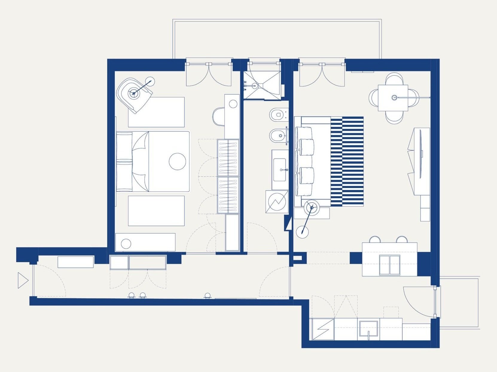 住宅設計,公寓設計,小戶型設計,50㎡公寓設計,公寓設計案例,公寓設計方案,Be.Arch Hub,米蘭,橄欖色