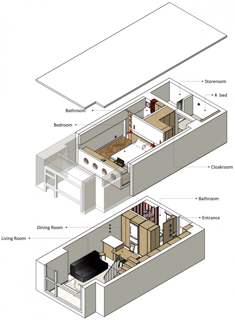 50㎡公寓設計,50㎡,閣樓設計,閣樓公寓,小戶型設計,公寓設計方案,閣樓,閣樓改造,長沙Z住宅,長沙,畫裏設計