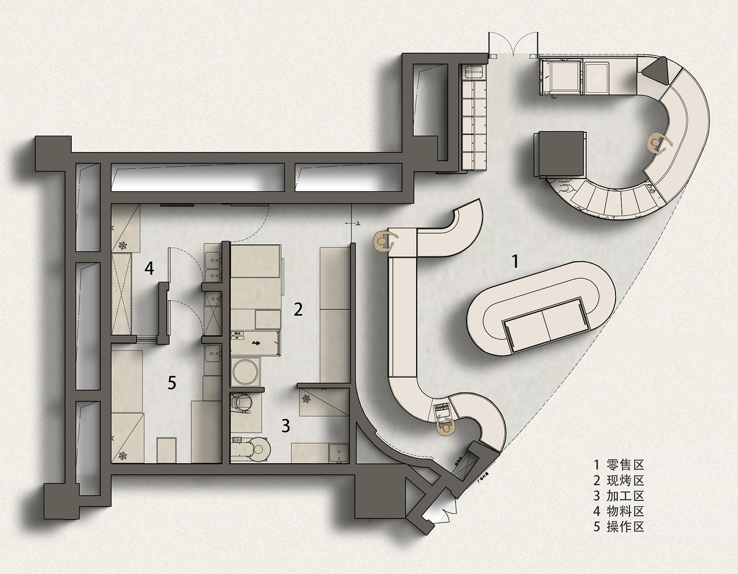 烘焙店設計,麵包店設計,休閑餐廳設計,商場麵包店設計,麵包店設計案例,烘焙店,沈陽鮮活作物烘焙店,沈陽,歐陽跳建築設計