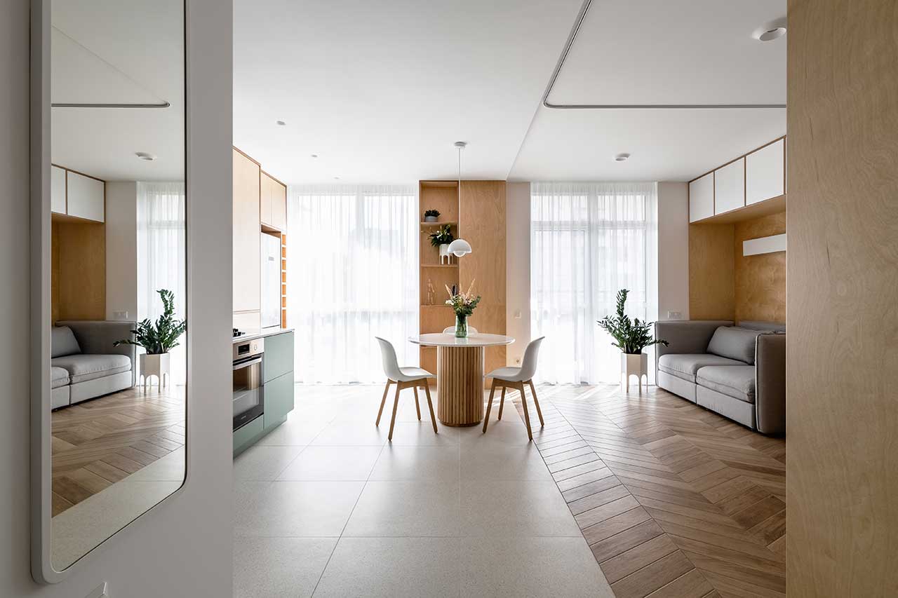 TAK office,公寓設計,小戶型設計,烏克蘭,公寓設計案例,公寓設計方案,隱藏式床