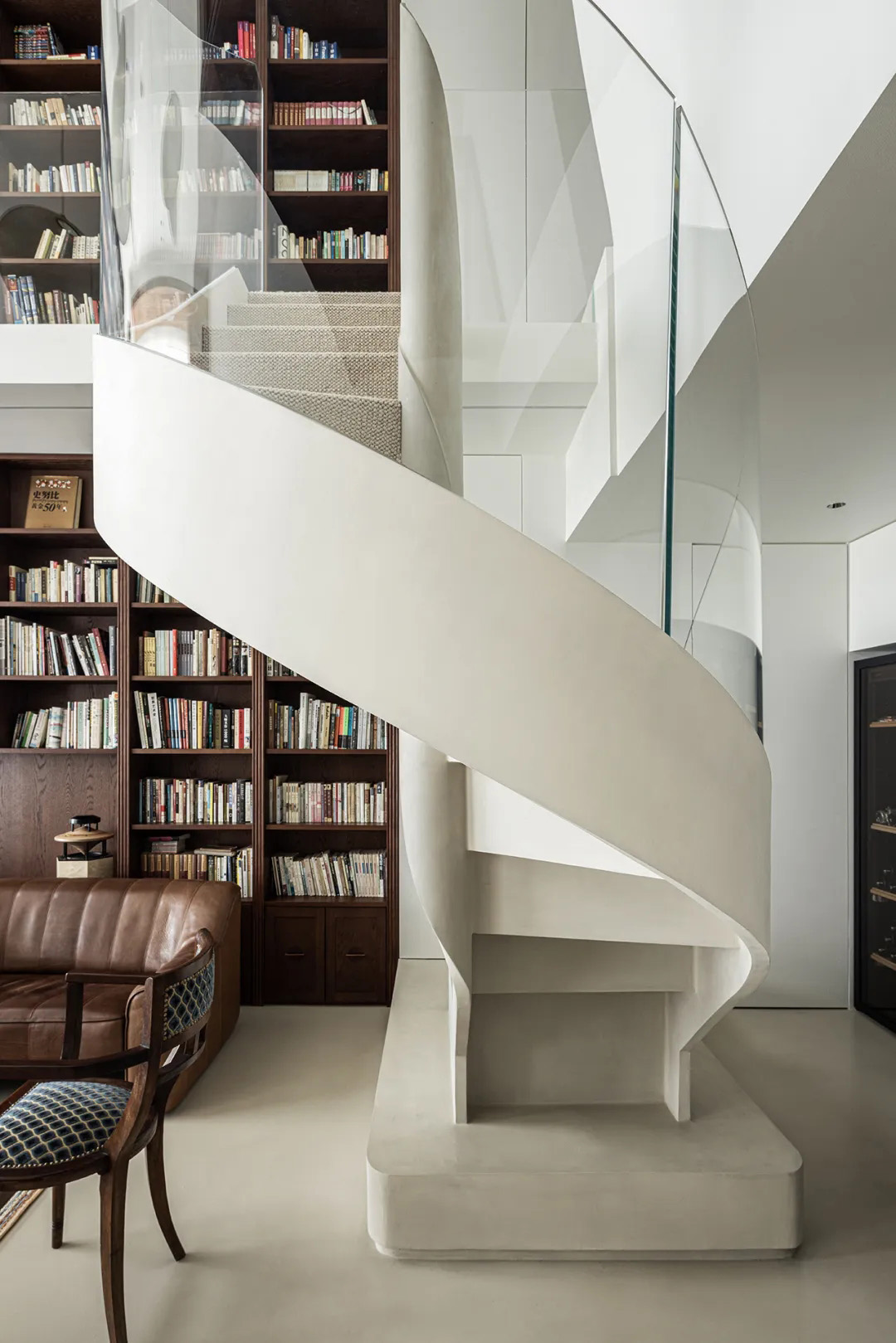 201㎡複式設計,201㎡,複式設計案例,複式設計,家裝設計,原木風設計,微水泥,現代風格住宅設計,北京複式住宅「書屋」,北京,與空間設計