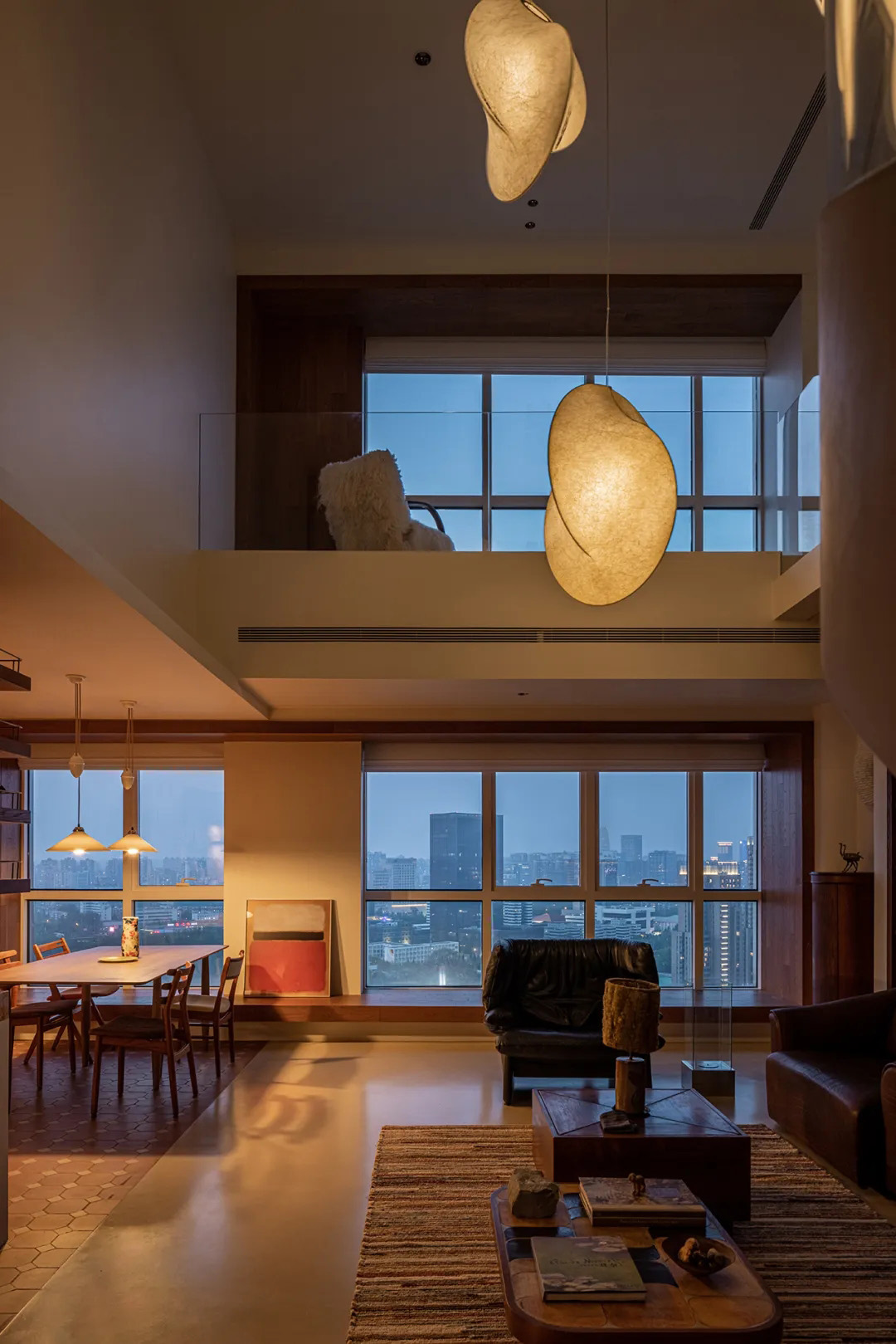 201㎡複式設計,201㎡,複式設計案例,複式設計,家裝設計,原木風設計,微水泥,現代風格住宅設計,北京複式住宅「書屋」,北京,與空間設計