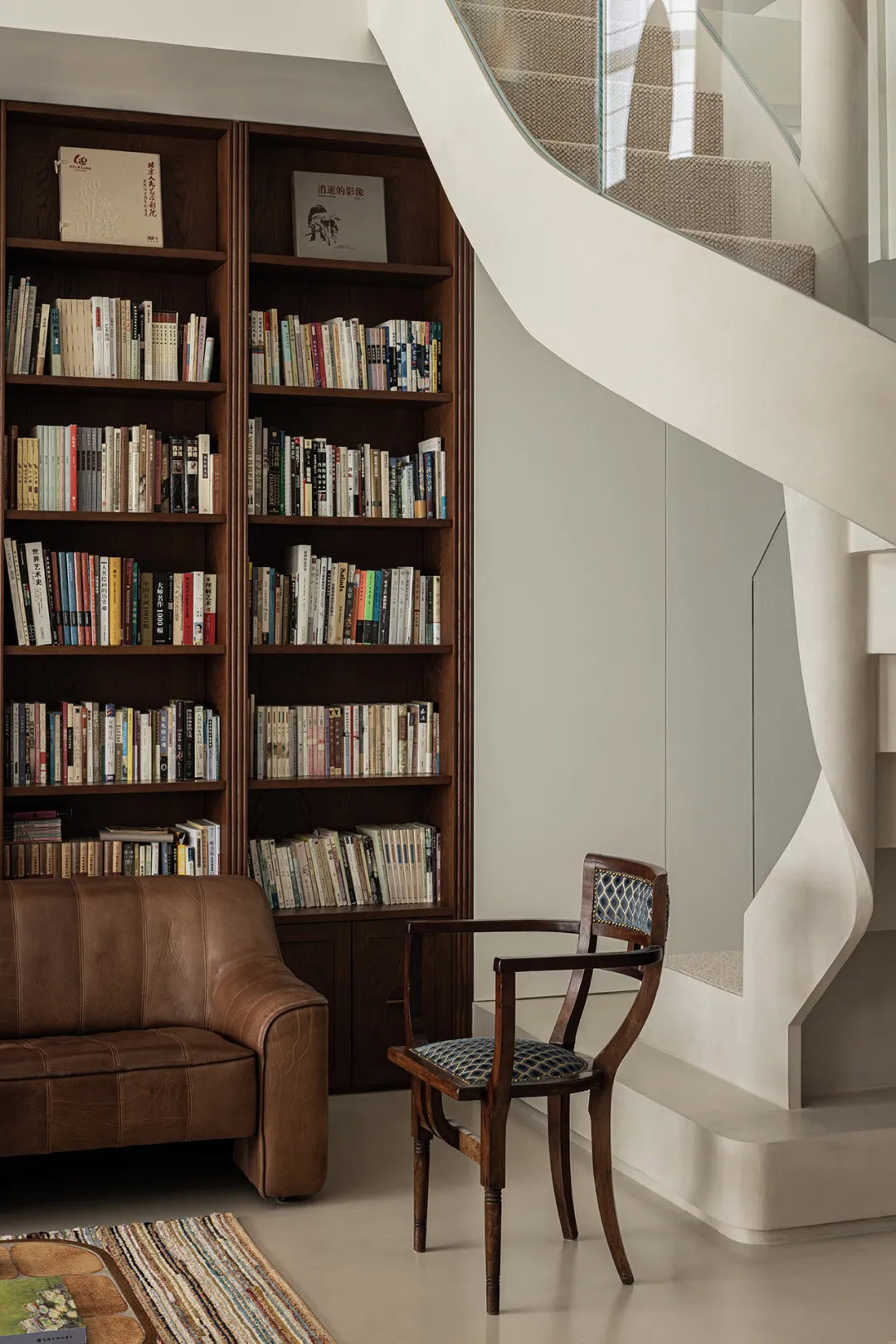 201㎡複式設計,201㎡,複式設計案例,複式設計,家裝設計,原木風設計,微水泥,現代風格住宅設計,北京複式住宅「書屋」,北京,與空間設計