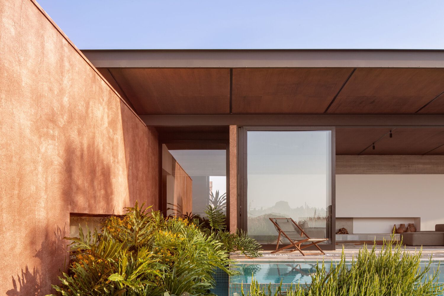 VAGA,別墅設計,開放式,平層別墅,別墅設計案例,別墅設計方案,巴西,赤陶色