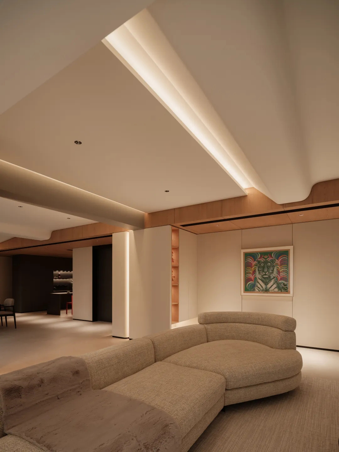 300㎡大平層設計,300㎡,微水泥,住宅設計,現代風格家裝設計,大平層設計,大平層設計案例,大平層設計方案,福建南平大平層-逐光踏影,福建南平,HHD恒合立創設計