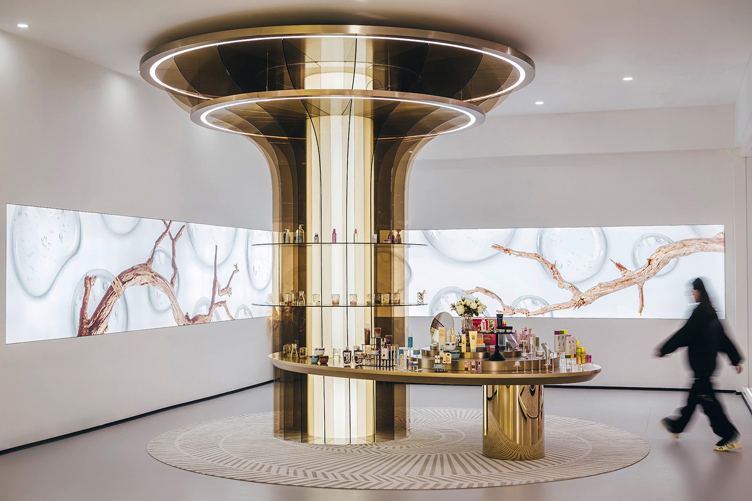 展廳設計,化妝品展廳設計,體驗店設計,展廳體驗店設計,展廳設計案例,展廳設計方案,企業展廳設計,展廳裝修,湖州歐思蘭化妝品展廳,湖州,平介設計,楊楠