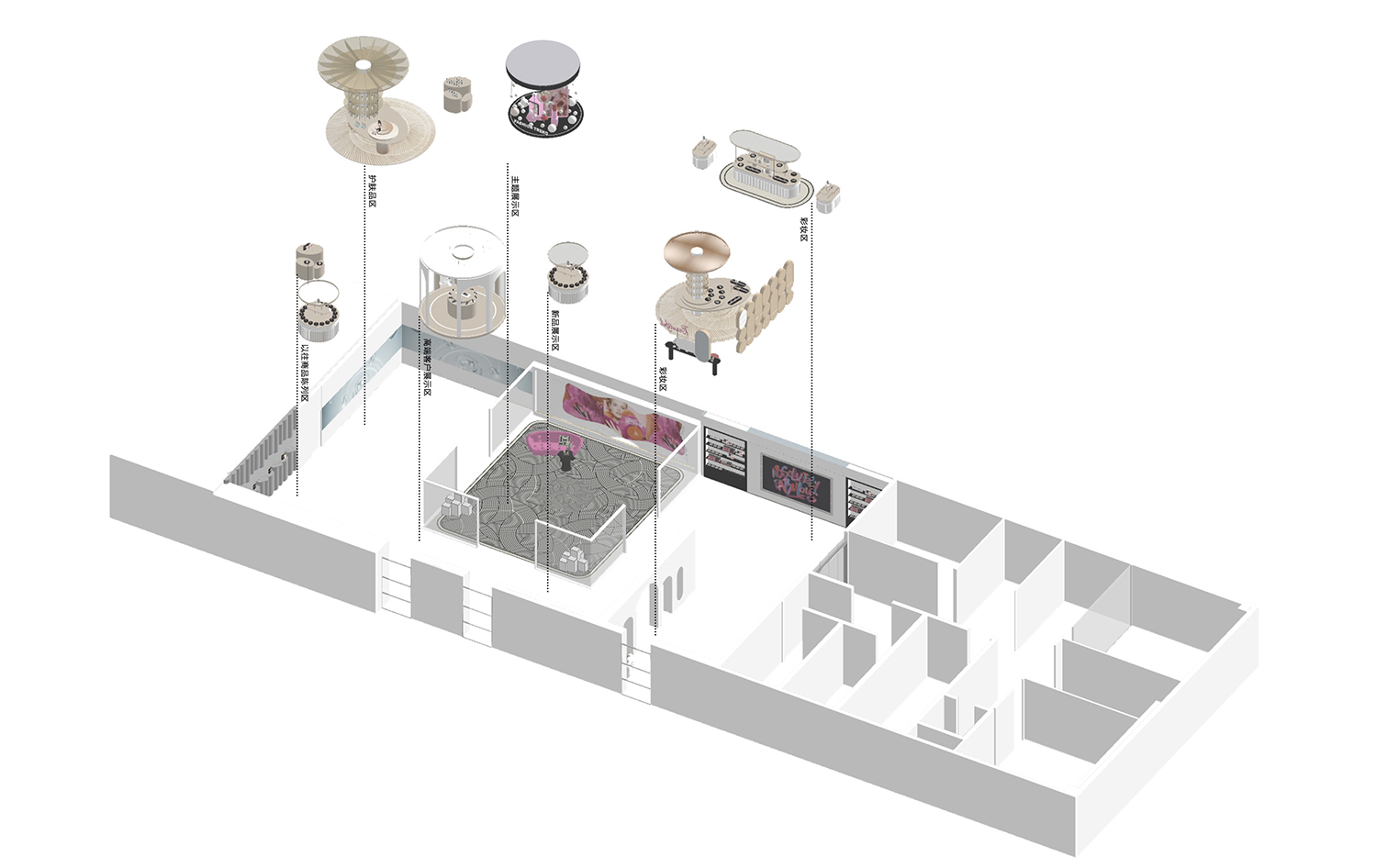 展廳設計,化妝品展廳設計,體驗店設計,展廳體驗店設計,展廳設計案例,展廳設計方案,企業展廳設計,展廳裝修,湖州歐思蘭化妝品展廳,湖州,平介設計,楊楠
