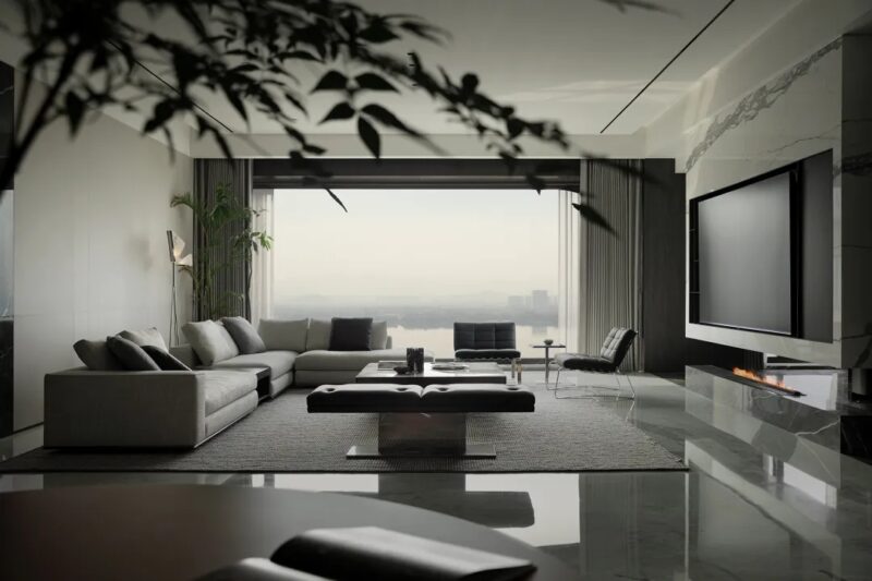 錢瀚設計團隊&常青陳設｜400㎡，紹興湖景大平層