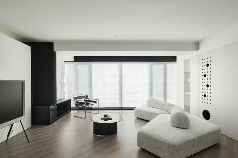一野設計 | 140㎡，蘇州黑白灰極簡住宅