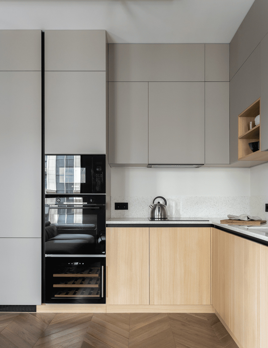 公寓設計,小戶型設計,50㎡,公寓設計案例,公寓設計方案,玻璃隔斷,原木色,莫斯科