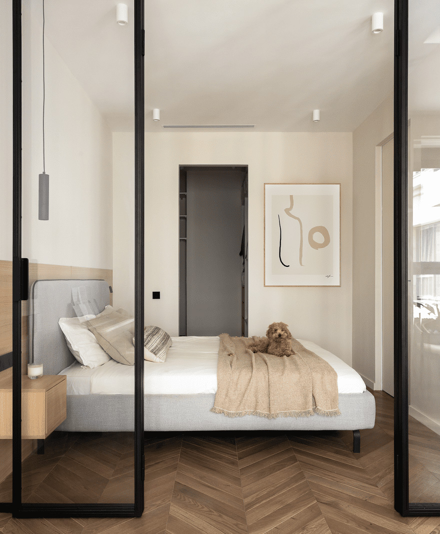 公寓設計,小戶型設計,50㎡,公寓設計案例,公寓設計方案,玻璃隔斷,原木色,莫斯科